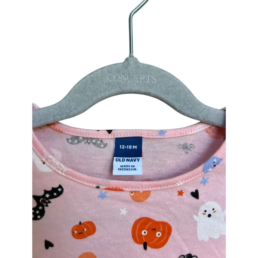 Old Navy‎ Girls Pink Halloween Long Sleeve Play Dress Size 12-18 months NWT